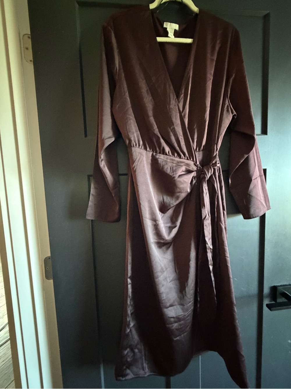 H&M Brown Wrap Robe with Waist Tie